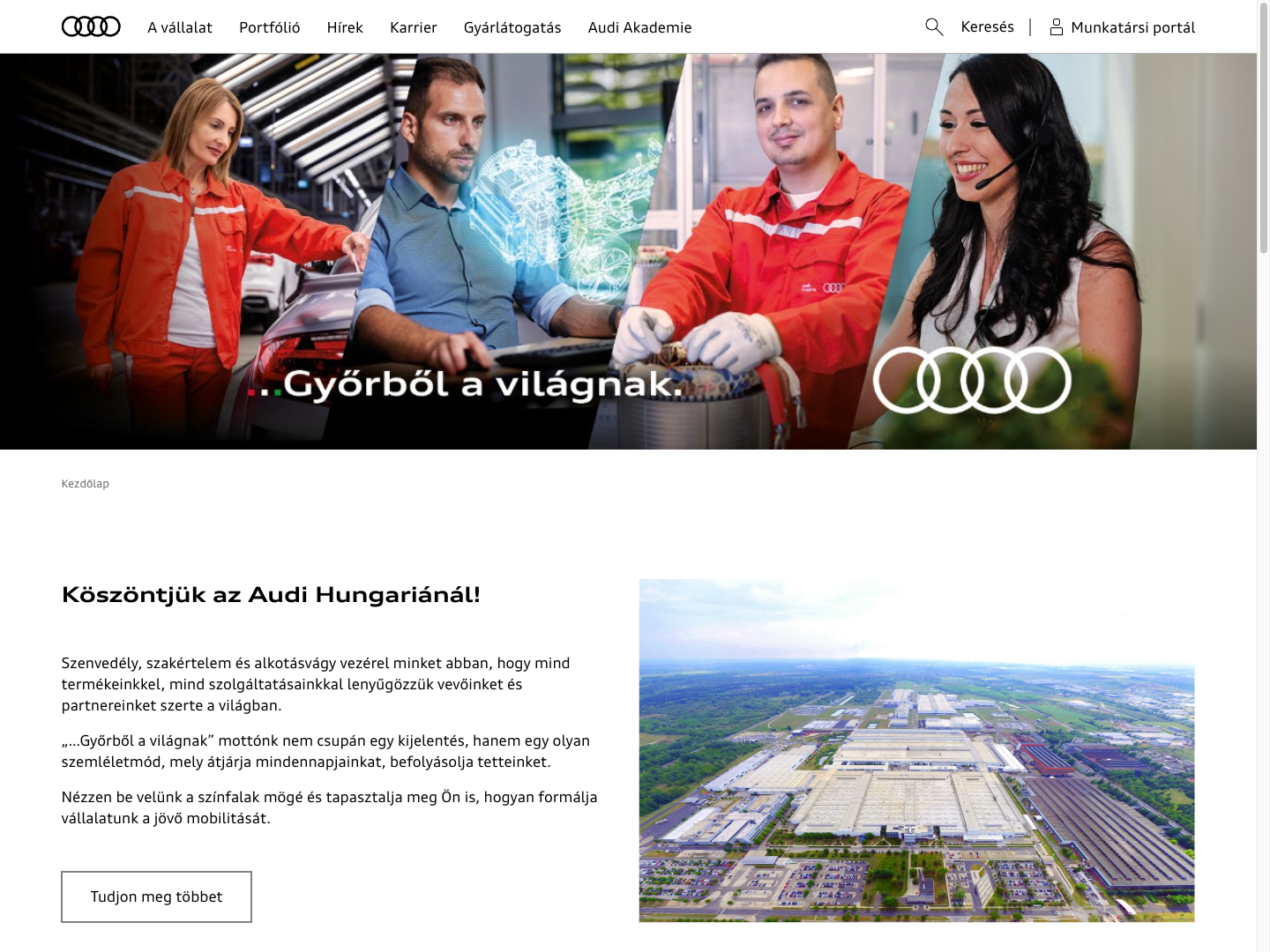 The Audi Hungaria corporate website