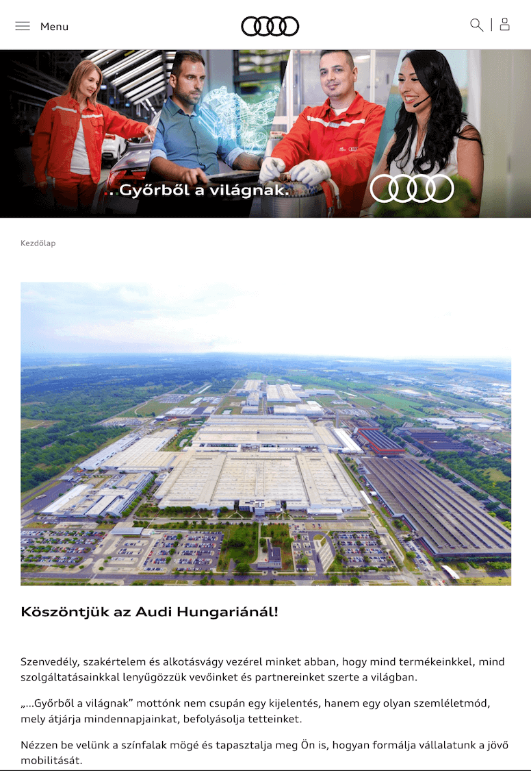 audi.hu website